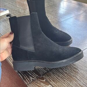 Black Suede Chelsea Boots